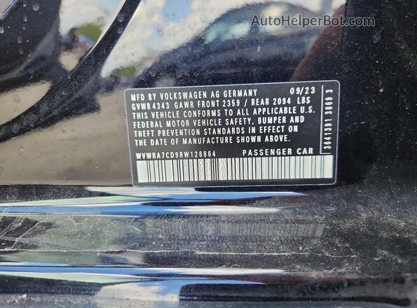 WVWRA7CD9RW126864 2024 VOLKSWAGEN GTI Черный Вид наклейки с VIN-кодом