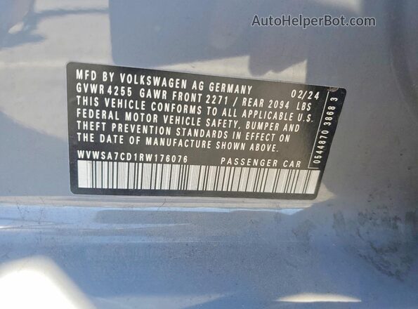 WVWSA7CD1RW176076 2024 VOLKSWAGEN GTI Gray Engine compartment view