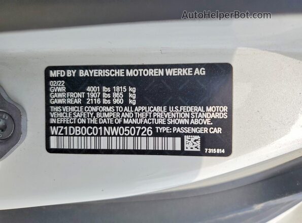 WZ1DB0C01NW050726 2022 TOYOTA GR White 