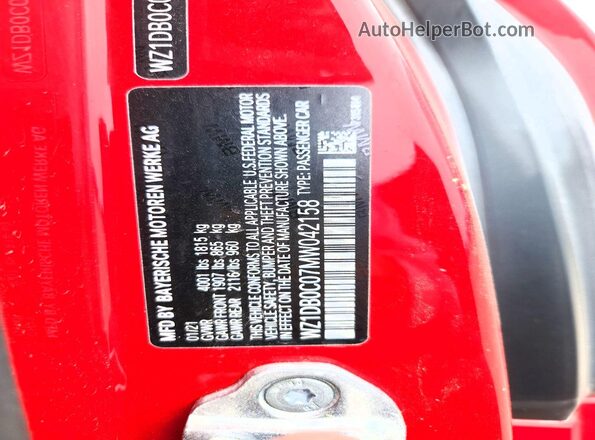 WZ1DB0C07MW042158 2021 TOYOTA GR Red Widok komory silnika