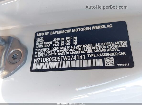 WZ1DB0G06TW074141 2026 TOYOTA GR SUPRA White Engine compartment view