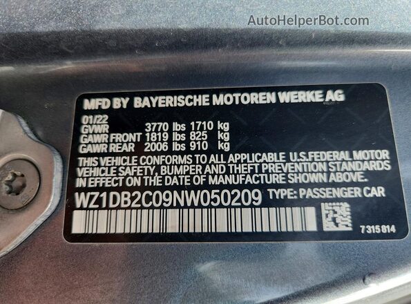 WZ1DB2C09NW050209 2022 TOYOTA GR Silver ძრავის განყოფილების ხედი