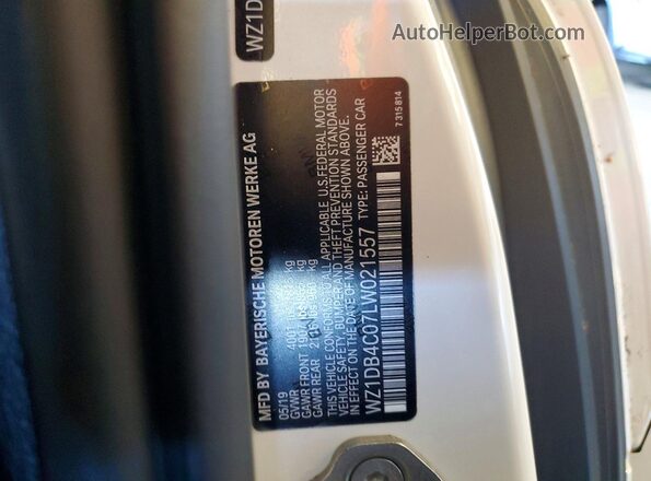 WZ1DB4C07LW021557 2020 TOYOTA GR White ძრავის განყოფილების ხედი