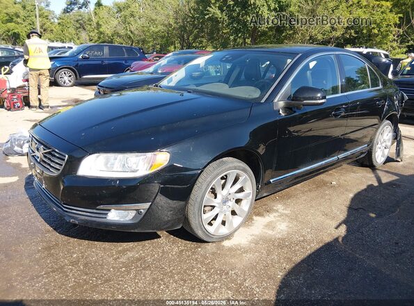 YV140MAM9G1195279 2016 VOLVO S80 Black Առջևի ձախ երեք քառորդ տեսարան