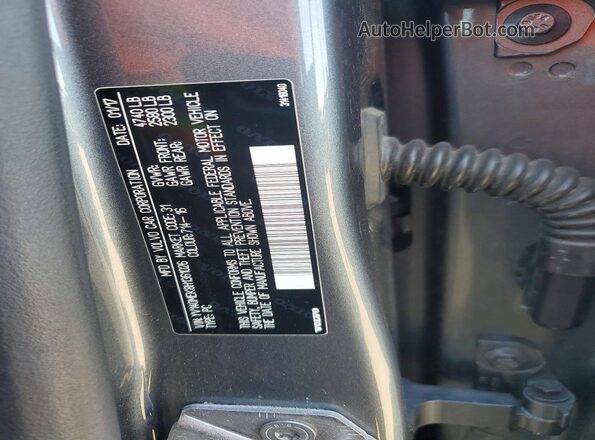 YV140MEK8H1361026 2017 VOLVO V60 Gray Вид наклейки з VIN-кодом