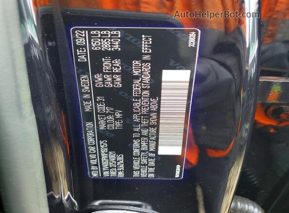 YV4062PN1P1921575 2023 VOLVO XC90 Black VIN კოდის სტიკერის ხედი