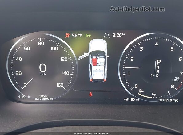YV4102RK3L1428645 2020 VOLVO XC60 White უკანა სავარძლების ხედი