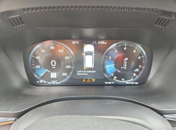 YV4102RL0L1571769 2020 VOLVO XC60 Gray ხელსაწყოთა პანელის ხედი