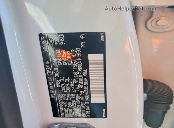 YV4162UK0L2176675 2020 VOLVO XC40 White Вид наклейки з VIN-кодом