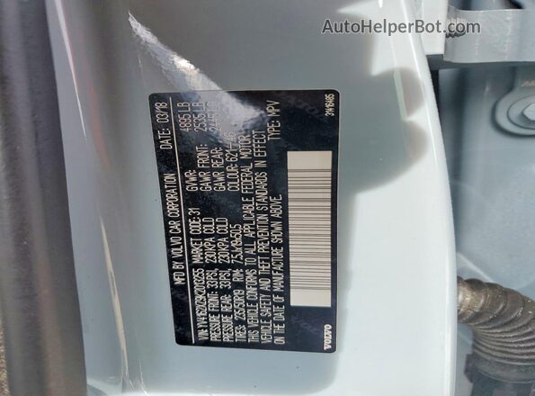 YV4162XZ9K2013255 2019 VOLVO XC40 Blue Widok naklejki z numerem VIN