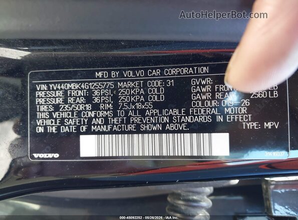 YV440MBK4G1255775 2016 VOLVO XC70 Black Շարժիչի բաժամունքի տեսք