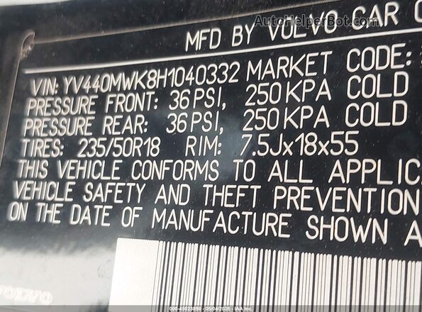 YV440MWK8H1040332 2017 VOLVO V60 CROSS COUNTRY Black Engine compartment view