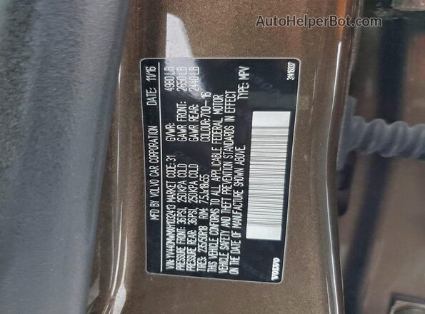 YV440MWMXH1032413 2017 VOLVO V60 Brown Vista del compartimento del motor