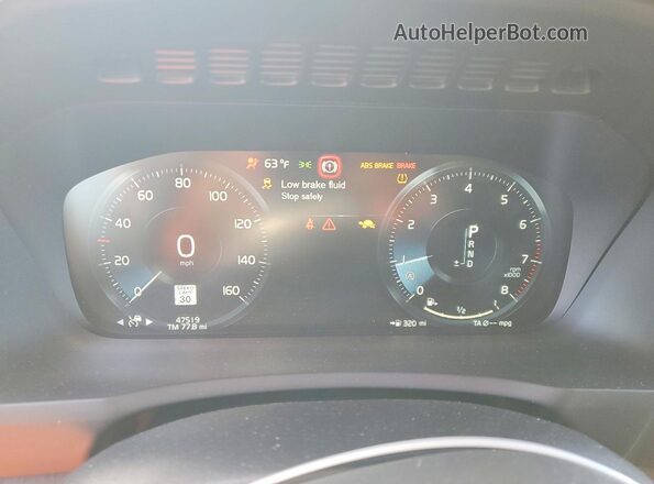 YV4A221K6L1570204 2020 VOLVO XC90 White Вид щитка приладів
