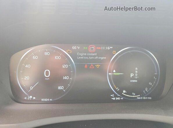 YV4BR00K4L1591459 2020 VOLVO XC90 White Вид щитка приладів