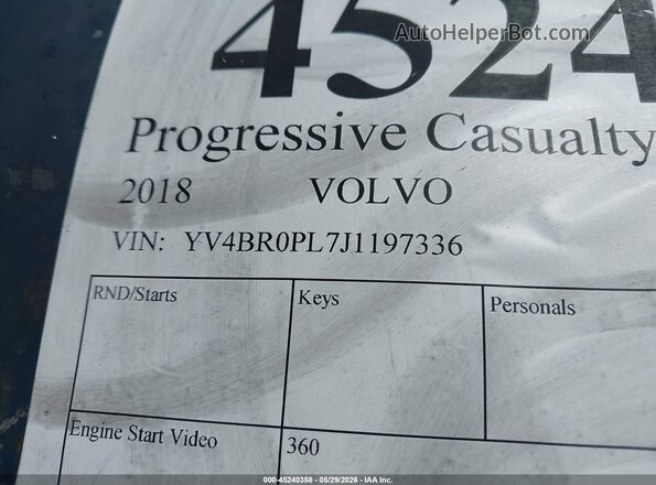 YV4BR0PL7J1197336 2018 VOLVO XC90 HYBRID Серый Вид подкапотного пространства
