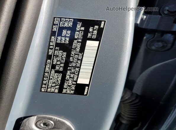 YV4ED3GL3P2059941 2023 VOLVO C40 Charcoal VIN sticker view