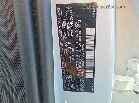 YV4H60PB9S1377669 2025 VOLVO XC90 White 