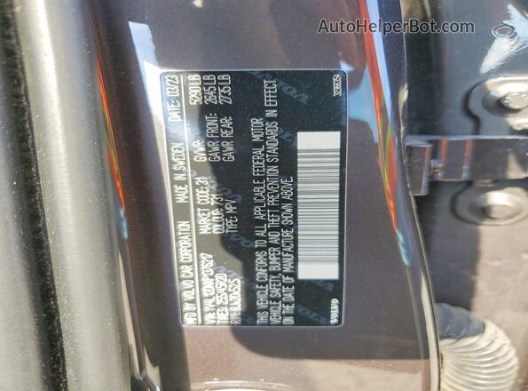 YV4L12DNXP1376217 2023 VOLVO XC60 Gray VIN კოდის სტიკერის ხედი