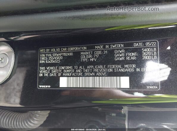 YV4L12RW4P1192490 2023 VOLVO XC60 Black Widok komory silnika