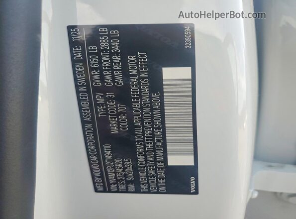 YV4M12PJ2T1494110 2026 VOLVO XC90 White Widok komory silnika