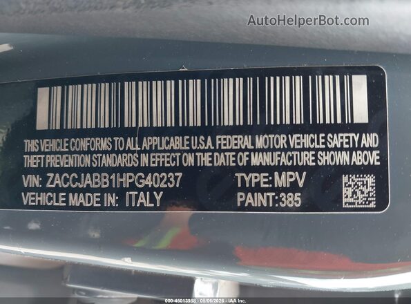 ZACCJABB1HPG40237 2017 JEEP RENEGADE Gray Engine compartment view