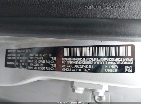 ZACCJABB2JPH22581 2018 JEEP RENEGADE Silver Engine compartment view
