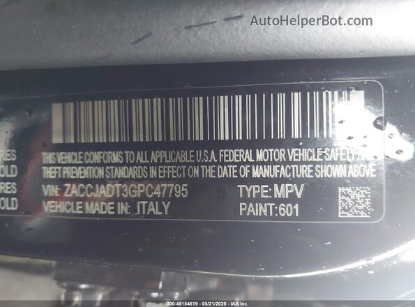 ZACCJADT3GPC47795 2016 JEEP RENEGADE Black 