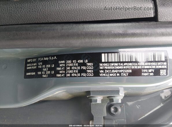 ZACCJBAB1HPE52938 2017 JEEP RENEGADE Blue Շարժիչի բաժամունքի տեսք