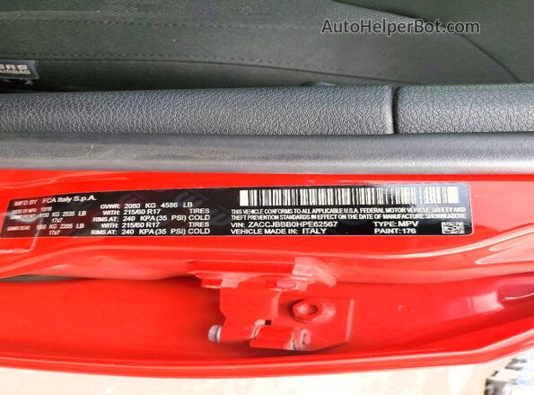 ZACCJBBB0HPE62567 2017 JEEP RENEGADE Red 