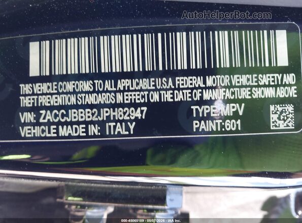 ZACCJBBB2JPH82947 2018 JEEP RENEGADE Black Engine compartment view