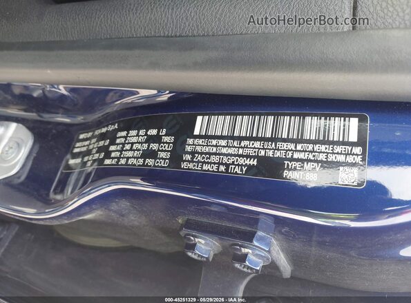 ZACCJBBT8GPD90444 2016 JEEP RENEGADE Blue ძრავის განყოფილების ხედი