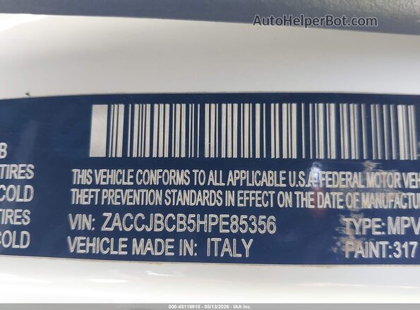 ZACCJBCB5HPE85356 2017 JEEP RENEGADE White 