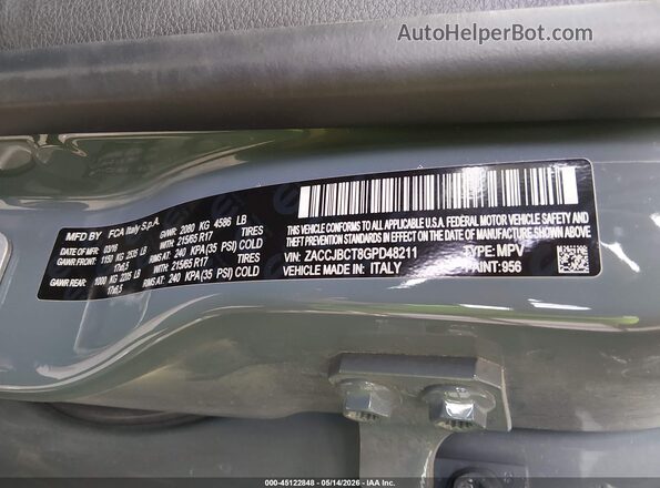 ZACCJBCT8GPD48211 2016 JEEP RENEGADE Gray Շարժիչի բաժամունքի տեսք