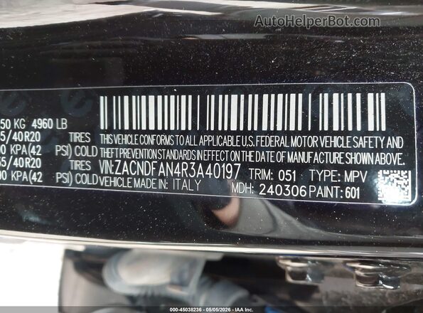 ZACNDFAN4R3A40197 2024 DODGE OTHER Black Շարժիչի բաժամունքի տեսք