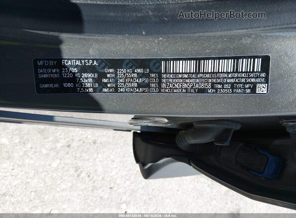 ZACNDFBN5P3A08158 2023 DODGE OTHER Серый Вид подкапотного пространства
