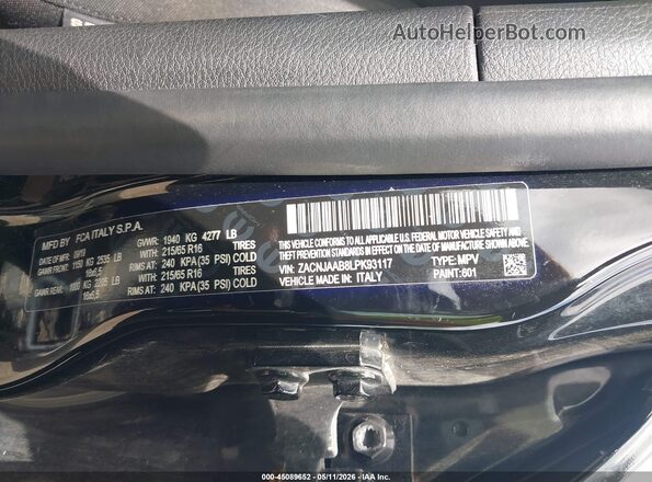 ZACNJAAB8LPK93117 2020 JEEP RENEGADE Black Widok komory silnika