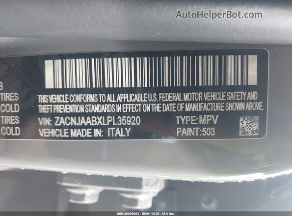 ZACNJAABXLPL35920 2020 JEEP RENEGADE Gray Вид підкапотного простору