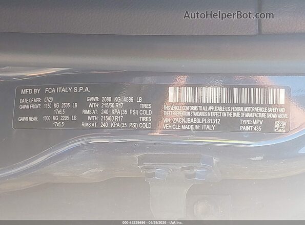 ZACNJBAB0LPL81312 2020 JEEP RENEGADE Синий 
