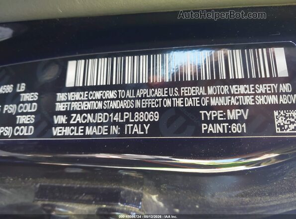 ZACNJBD14LPL88069 2020 JEEP RENEGADE Black 