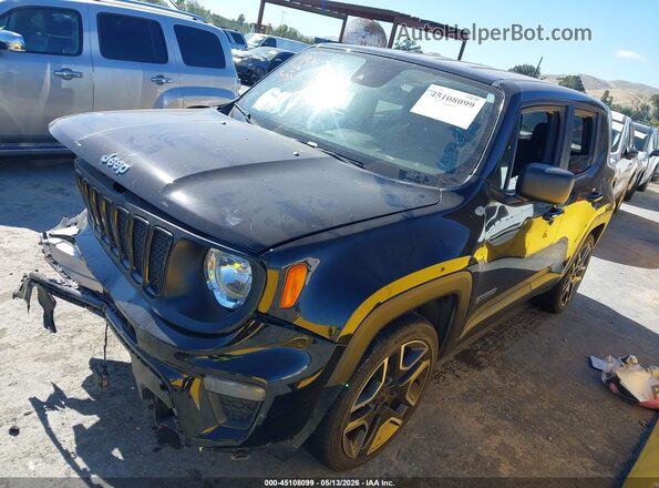 ZACNJCAB0MPM31682 2021 JEEP RENEGADE Black წინა მარცხენა ხედი სამი მეოთხედიდან