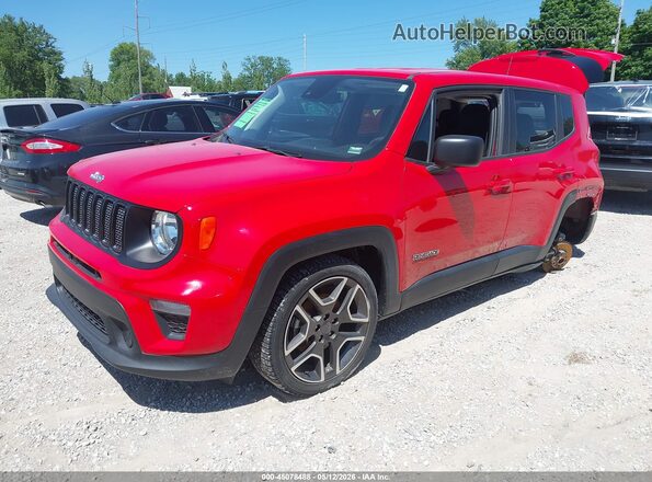 ZACNJCAB6MPM41410 2021 JEEP RENEGADE Red წინა მარცხენა ხედი სამი მეოთხედიდან