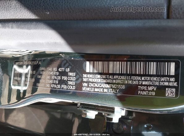 ZACNJCAB9MPM21538 2021 JEEP RENEGADE JEEPSTER FW Зеленый 
