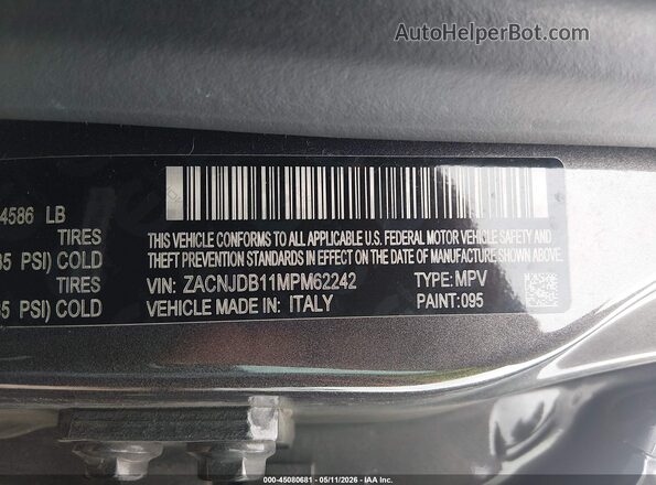 ZACNJDB11MPM62242 2021 JEEP RENEGADE Серый 