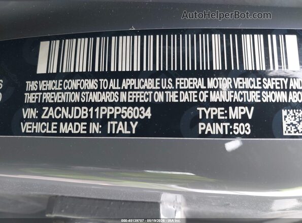 ZACNJDB11PPP56034 2023 JEEP RENEGADE Gray Engine compartment view