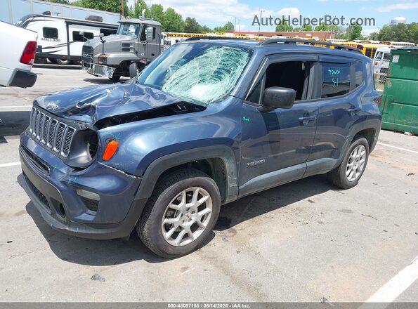 ZACNJDB12NPN60035 2022 JEEP RENEGADE Blue Առջևի ձախ երեք քառորդ տեսարան