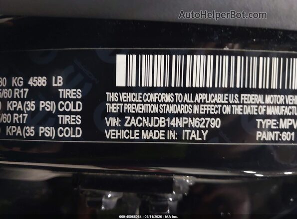 ZACNJDB14NPN62790 2022 JEEP RENEGADE Black Vista del compartimento del motor