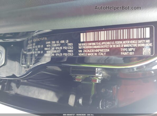 ZACNJDB14NPN83204 2022 JEEP RENEGADE Black Widok komory silnika