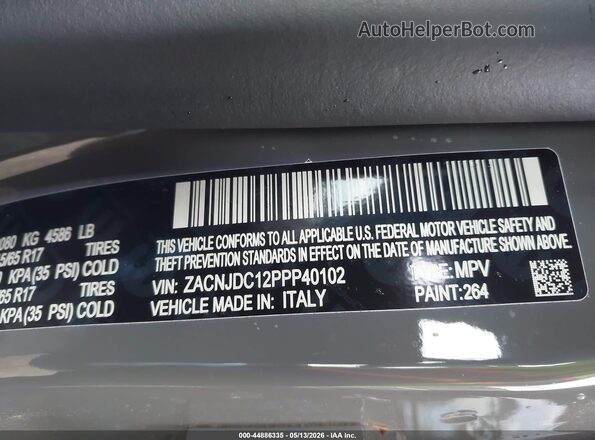 ZACNJDC12PPP40102 2023 JEEP RENEGADE Gray Vista del compartimento del motor