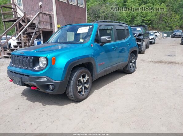 ZACNJDC1XMPM49522 2021 JEEP RENEGADE Teal წინა მარცხენა ხედი სამი მეოთხედიდან